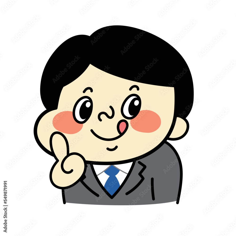 指さしポーズのコミカルな男性キャラクターイラスト素材 ビジネス 指さしポーズのコミカルな男性キャラクターイラスト素材 ビジネス