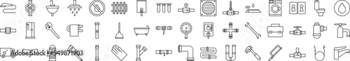 Plumbering elements icons collection vector illustration design