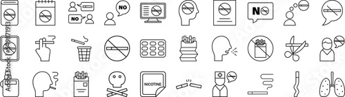 Quit smoking icons collection vector illustration design
