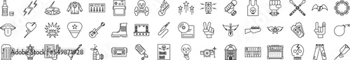 Rock and roll icons collection vector illustration design