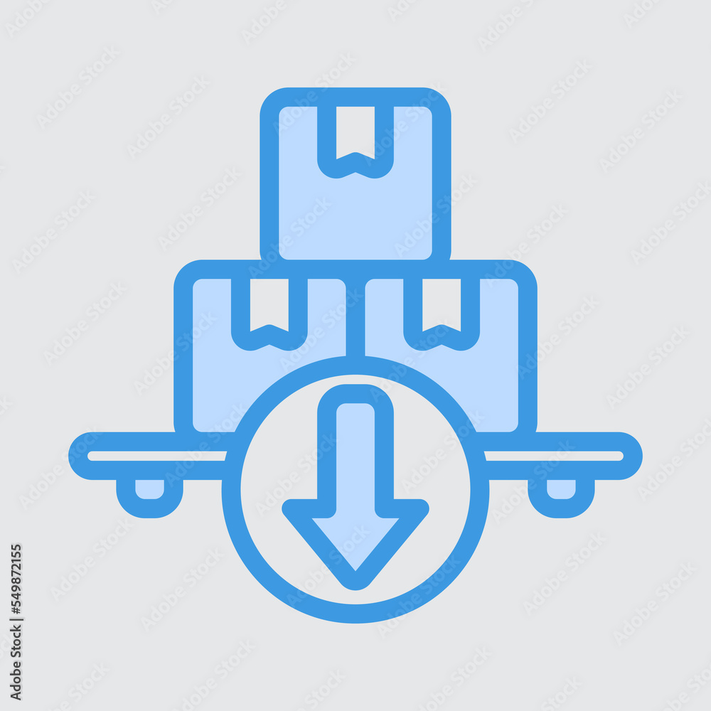 Import icon in blue style about logistics, use for website mobile app presentation Import icon in blue style about logistics, use for website mobile app presentation