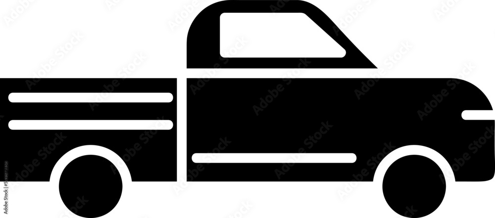 Pickup icon, pickup truck sign vector on white background Pickup icon, pickup truck sign vector on white background