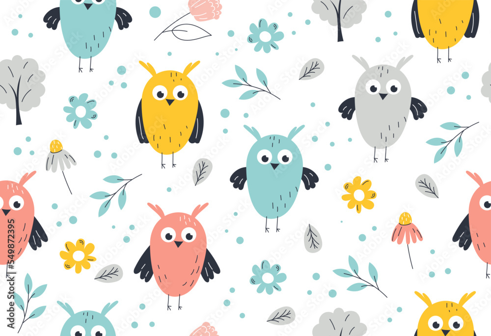 Owls seamless pattern Owls seamless pattern