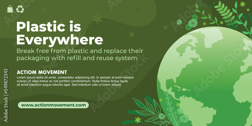 Environmental concept. Go Green Save the world illustration