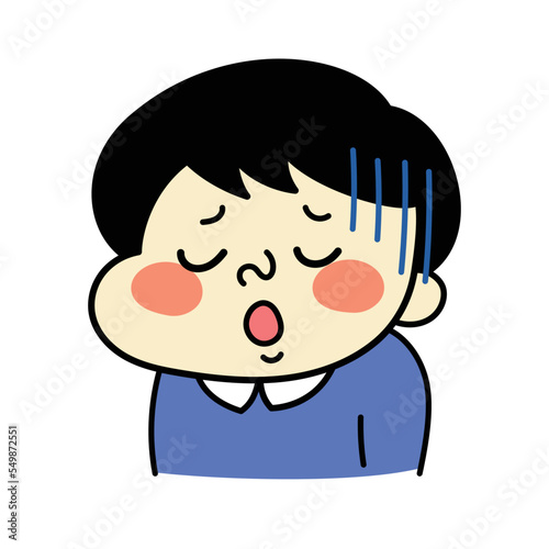 残念な表情のコミカルな男性キャラクターイラスト素材