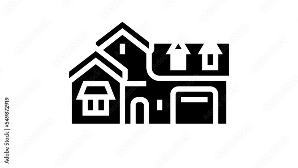 french country house glyph icon animation french country house glyph icon animation