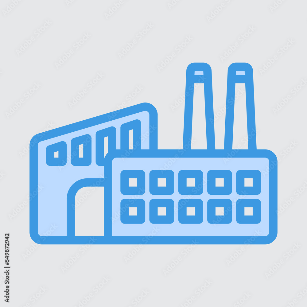 Factory icon in blue style about logistics, use for website mobile app presentation Factory icon in blue style about logistics, use for website mobile app presentation