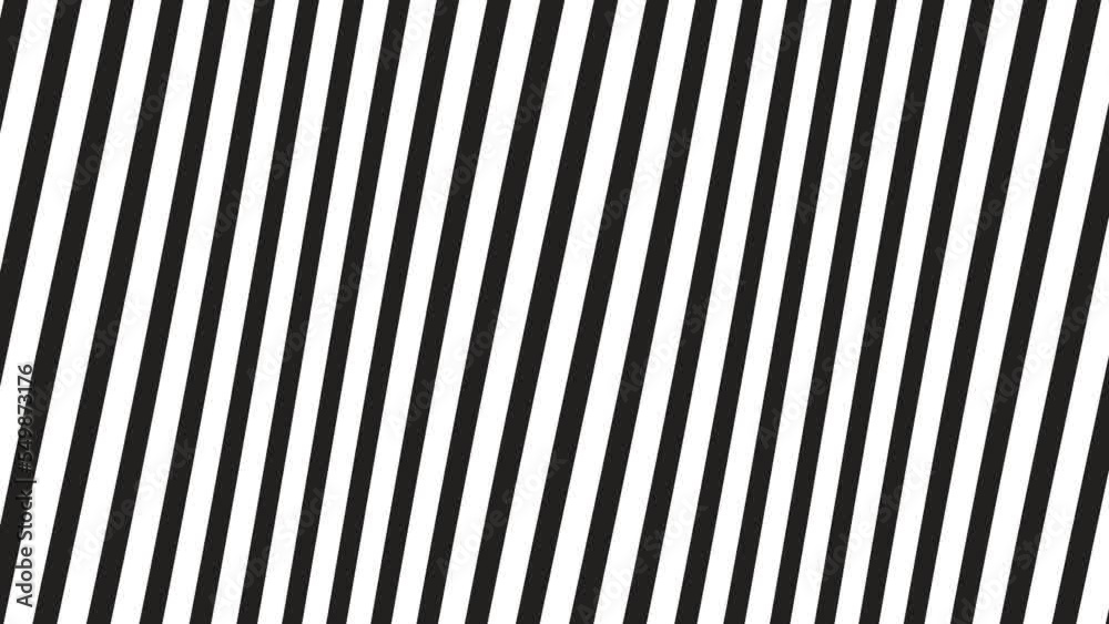 Black and white stripe motion background, stripe cartoonist background. Wave pattern. Animated background. 4k