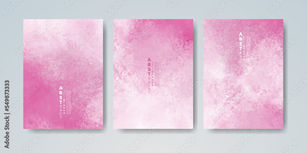 Set of cards with bright colorful vector watercolor background. Design for your date, postcard, banner.