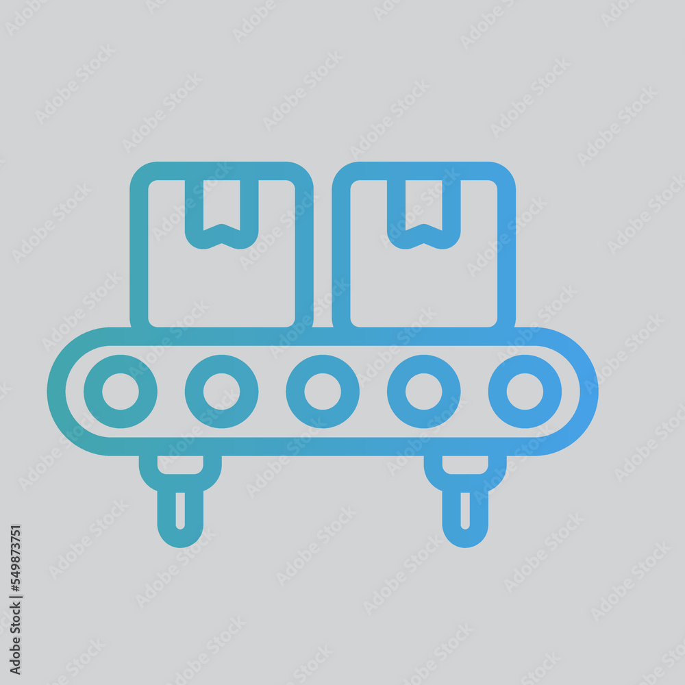 Conveyor icon in gradient style about logistics, use for website mobile app presentation Conveyor icon in gradient style about logistics, use for website mobile app presentation
