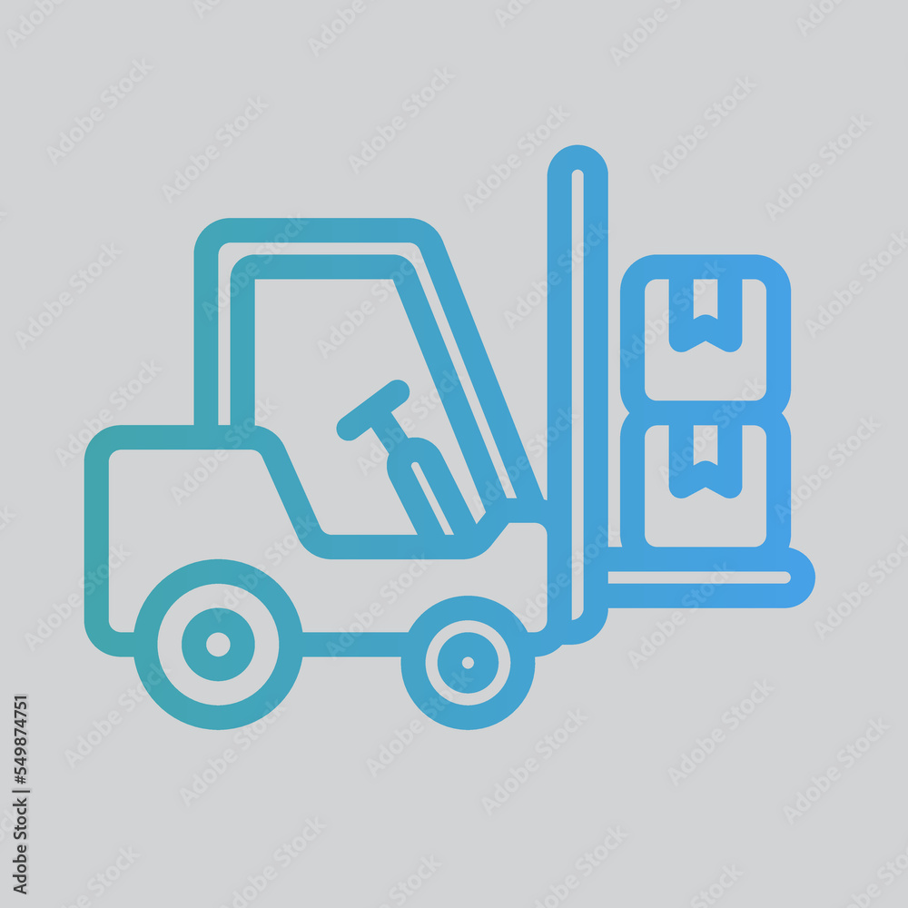 Forklift icon in gradient style about logistics, use for website mobile app presentation