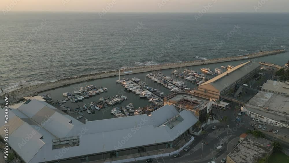 Aerial view of Jaffa port, Tel Aviv, Israel Aerial view of Jaffa port, Tel Aviv, Israel