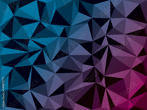 Blue-Pink Geometric Triangle Shape Background, Vector File