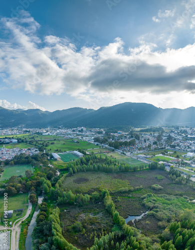 Aerial view of the wonderful city of Mexico - San Cristobal de Las Casas. Panorama. © nikwaller