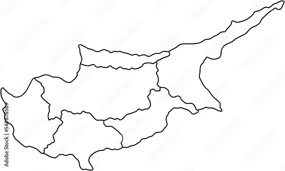doodle freehand drawing of cyprus map.