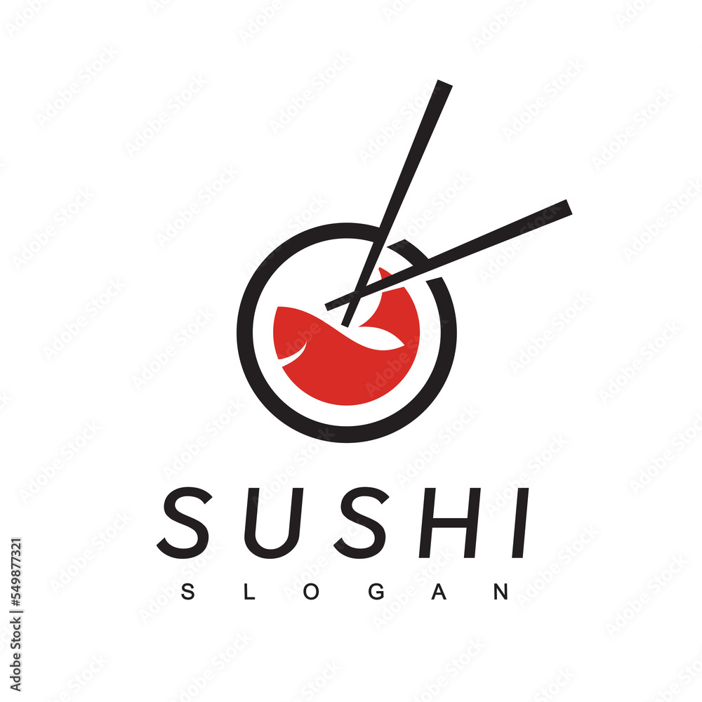 Sushi Logo Design Template, Japanese Food Icon Sushi Logo Design Template, Japanese Food Icon