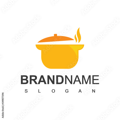 Cook Soup Logo Design Template, Vector of full of tasty soup for your menu