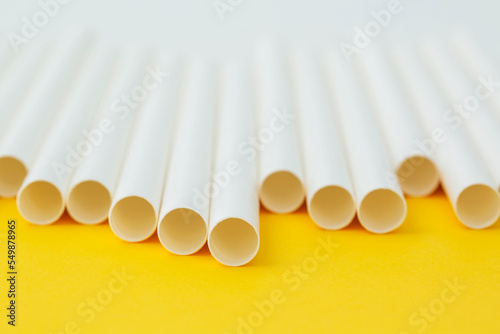 White disposable eco-friendly paper straws