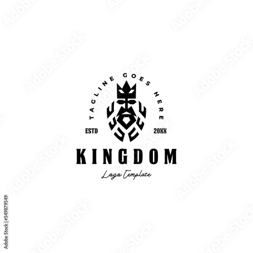 king poseidon flat black logo icon vector template