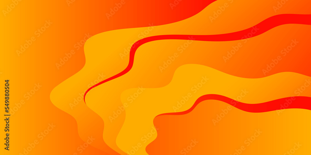Abstract red and orange hot wavy background. Curve lines lava.