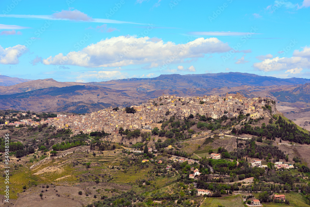 the village of calascibetta sicily italy