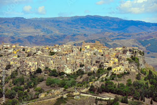 the village of calascibetta sicily italy 
