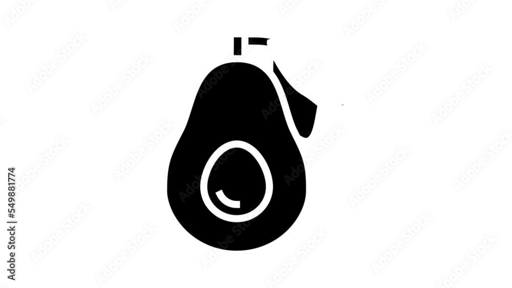 cut green avocado leaves glyph icon animation cut green avocado leaves glyph icon animation