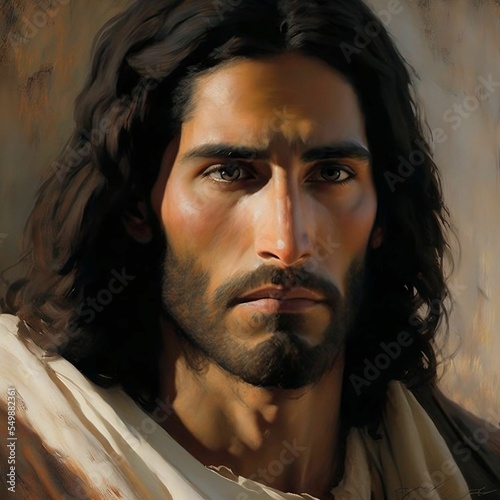 Realistic Brown Eye, Olive Brown Skin Jesus Christ | Midjourney Creation