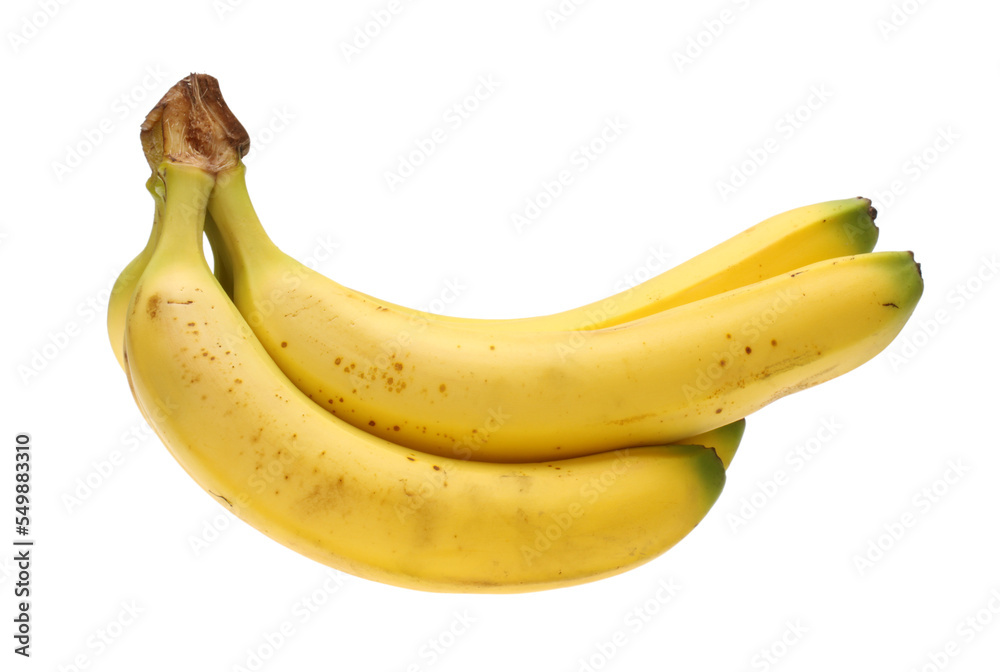  Fresh ripe bananas bunch isolated on white background 