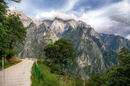Hiking trail in Zhonghu Leaping Gorge Tiger Leaping Gorge Scenic Area Yunnan