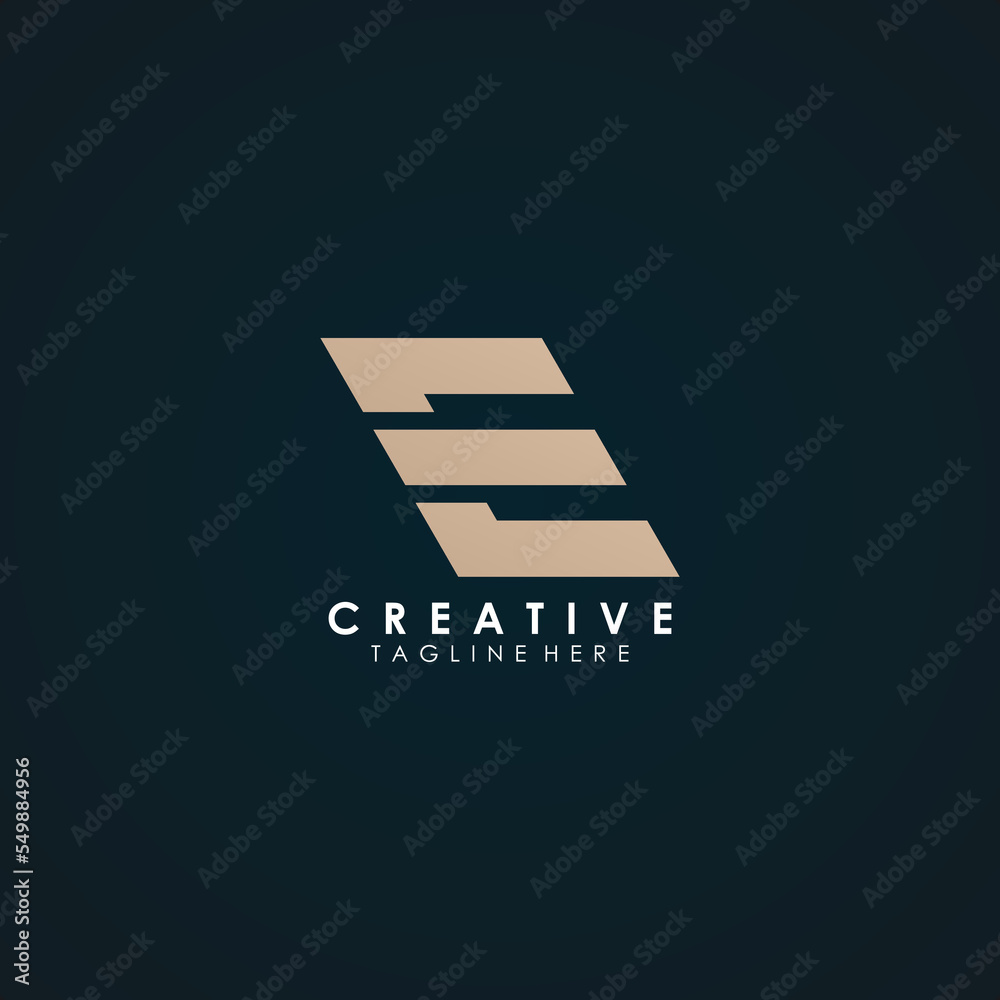 Abstract corporate branding logo design template, with initial E letter