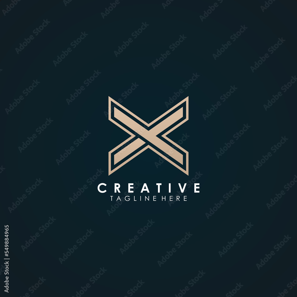 Abstract corporate branding logo design template, with initial X letter