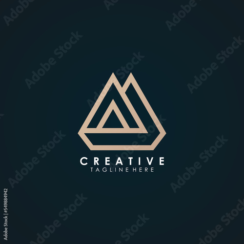 Abstract corporate branding logo design template, with initial A letter
