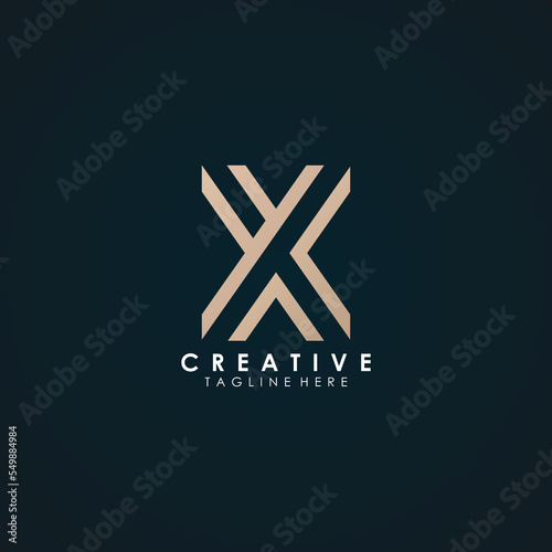 abstract corporate branding logo design template, with initial X letter