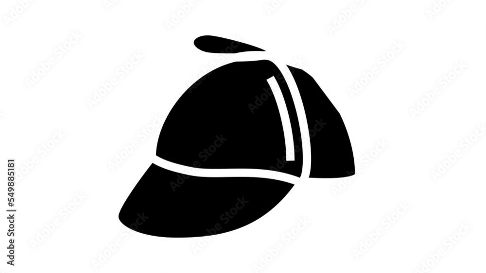 deerstalker hat cap glyph icon animation deerstalker hat cap glyph icon animation