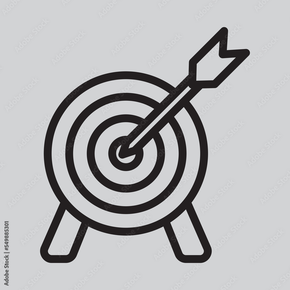 Marketing goal icon in line style, use for website mobile app presentation Marketing goal icon in line style, use for website mobile app presentation