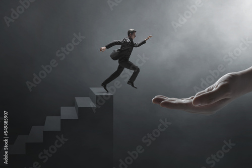 Business man jumping 3d illustration