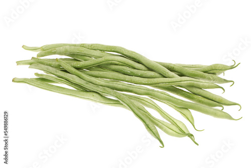 Green kidney bean on white background 