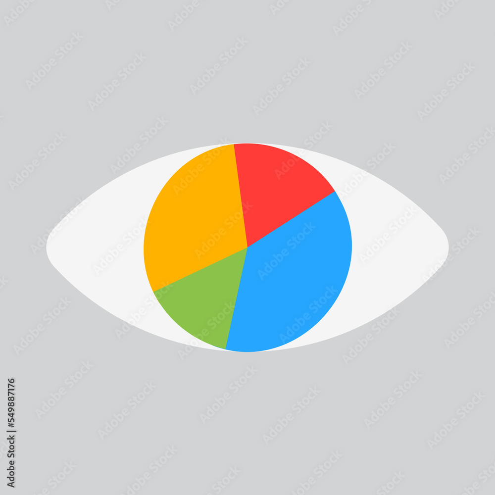 Vision marketing icon in flat style, use for website mobile app presentation Vision marketing icon in flat style, use for website mobile app presentation