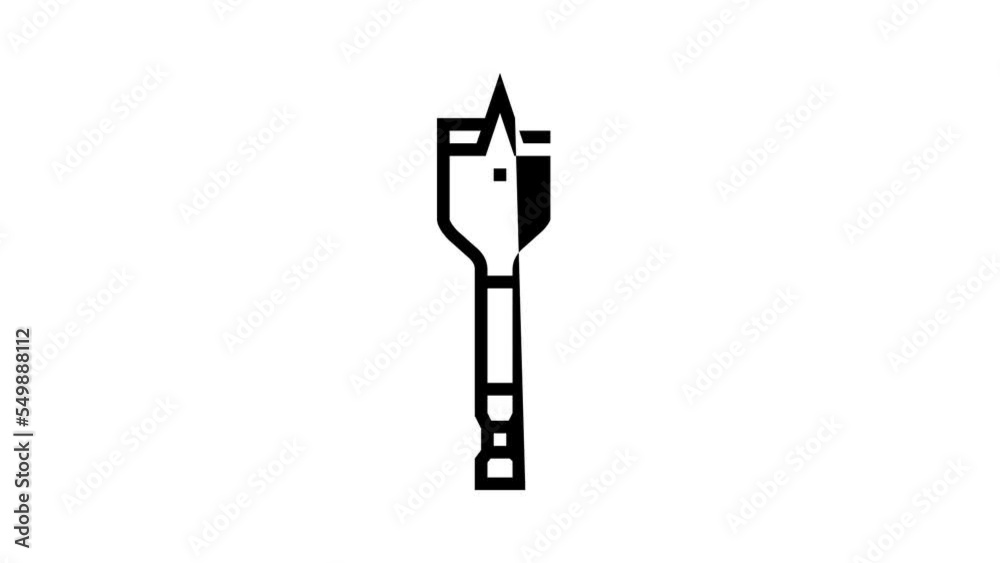 spade drill bit line icon animation spade drill bit line icon animation