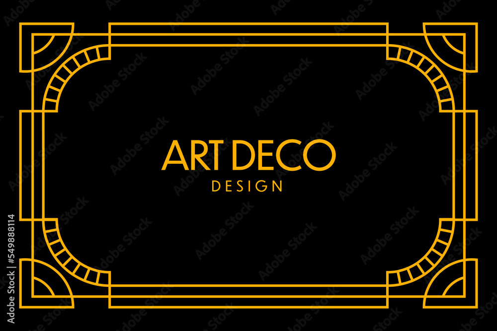 Vecteur Stock Art deco frame in golden color for classy and luxury