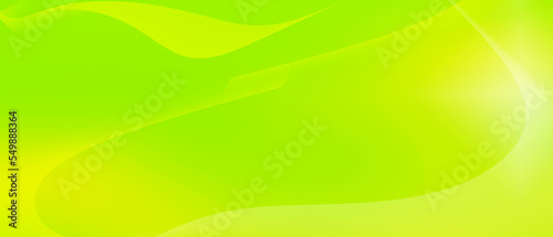 Abstract green yellow background with white light lines. Various curves according to the imagination of movement. With copy space.