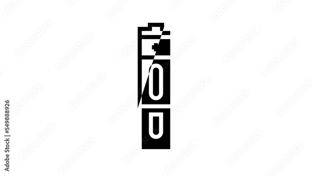 aa battery power energy line icon animation aa battery power energy line icon animation