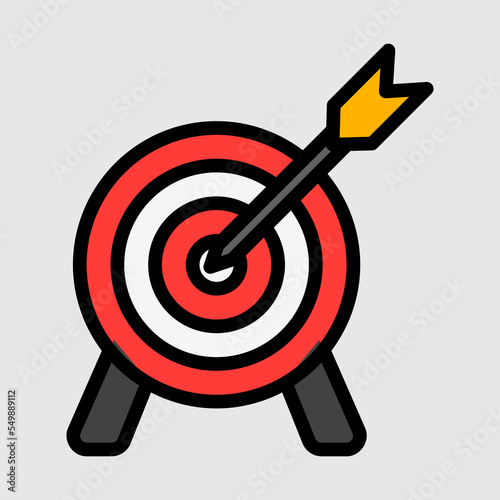 Marketing goal icon in filled line style, use for website mobile app presentation