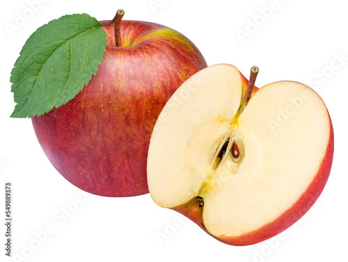 Fresh Red apple with leaves on white background, Red envy apple on white background PNG File. photo