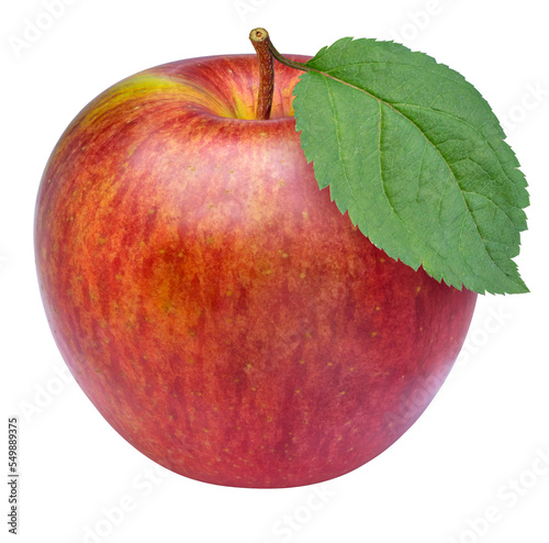 Fresh Red apple with leaves on white background, Red envy apple on white background PNG File. photo