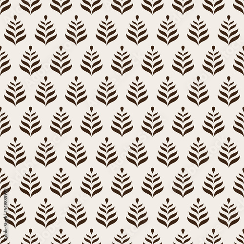 Seamless coffee leaf pattern for coffee shop backgrounds, cafe decorations, dining venues and culinary events. for a coffee-themed greeting card. for coffee-themed fabric motifs 