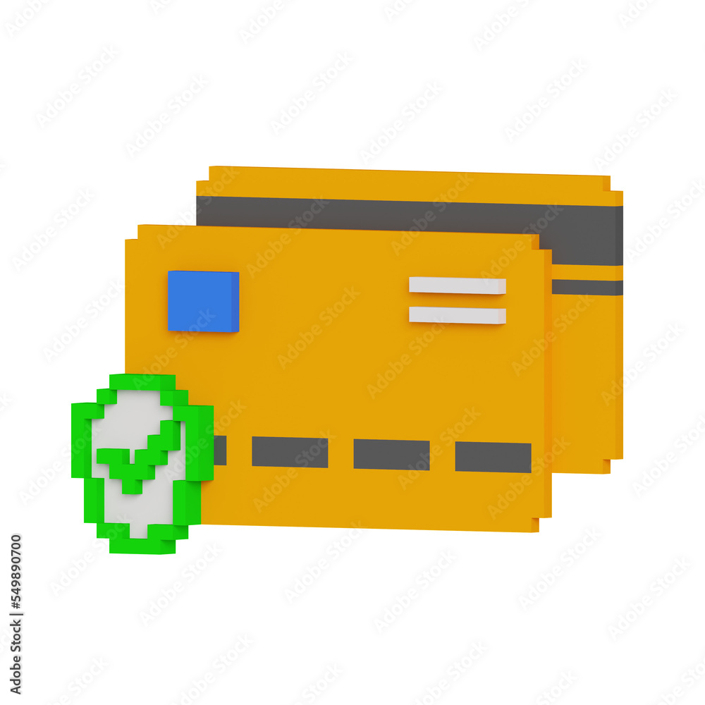 Credit Card 3D Design Voxel Render Website Security Credit Card 3D Design Voxel Render Website Security
