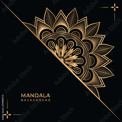 Luxury mandala design for wishing invitation card Premium Vector
