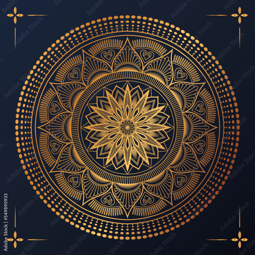 Luxury ornamental mandala design background in gold color vector free vector premium vector Premium Vector